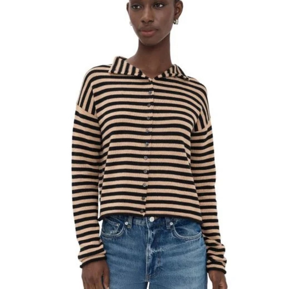 Alex Mill Taylor Stripe Cotton Cashmere Blend Cardigan
